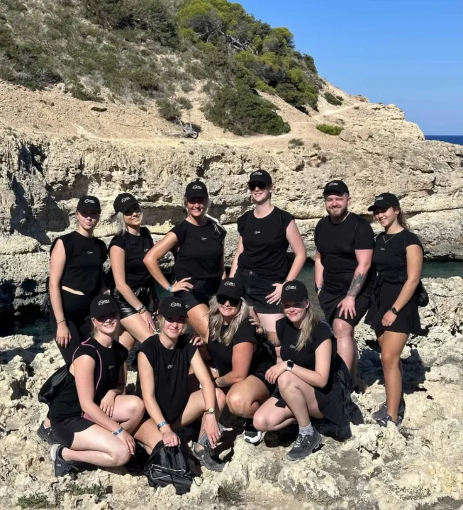 Group of hikers on an Ibiza teambuilding hike